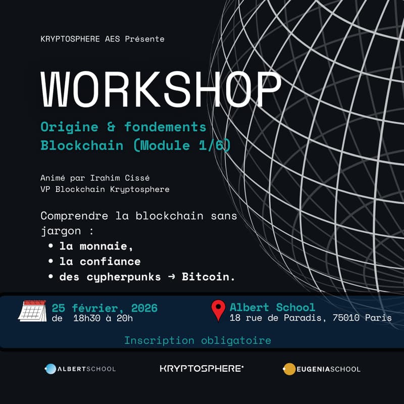 Cover Image for Workshop : Origine et fondements blockchain (Module 1/6)
