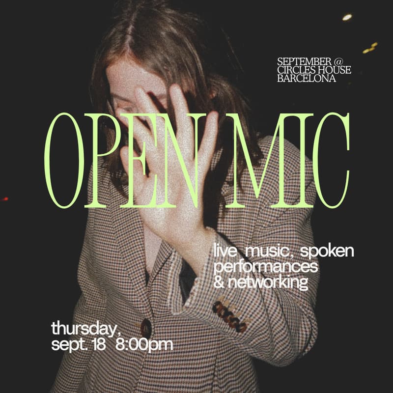 Cover Image for Open Mic Night — Jam Session, Open Performances & Networking @ Circles House