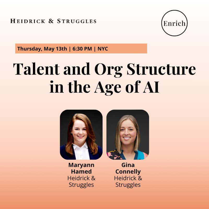 Cover Image for Talent and Org Structure in the Age of AI | Dinner in NYC with Heidrick & Struggles