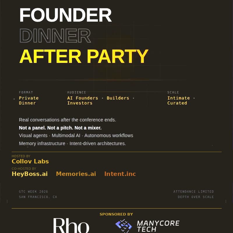 Cover Image for GTC After Party- Founder Dinner