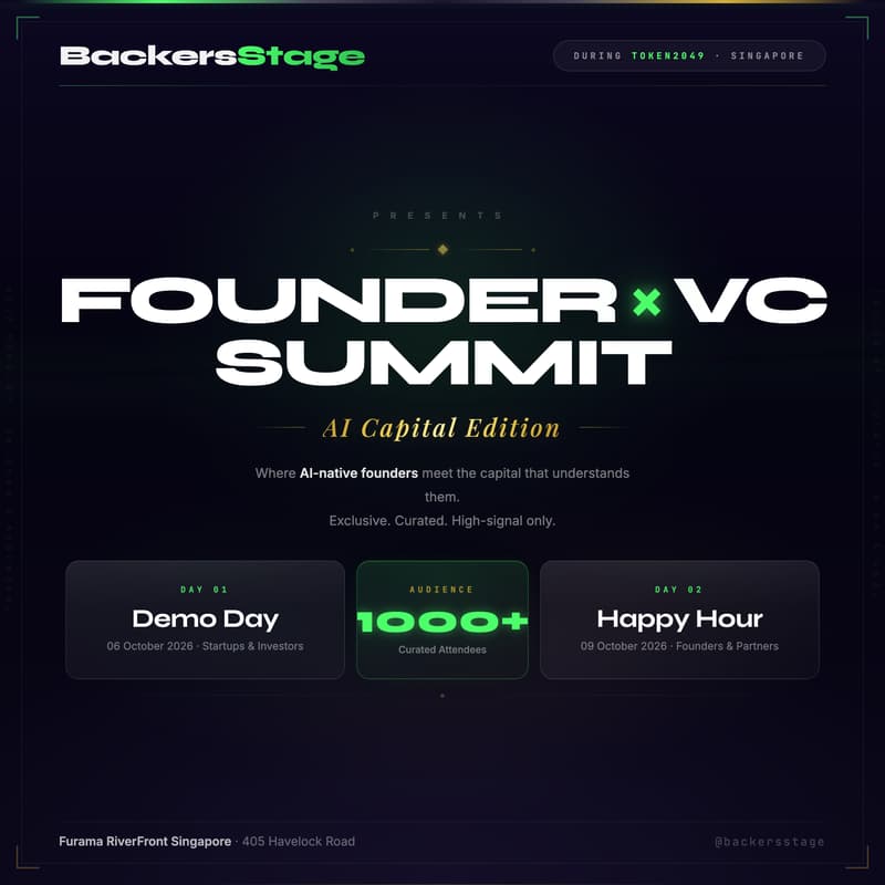 Cover Image for Founder x VC Summit: AI Capital Edition | Demo Day |  Token2049 Week 🇸🇬