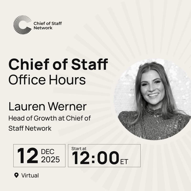 Cover Image for Chief of Staff Office Hours (Dec 12)