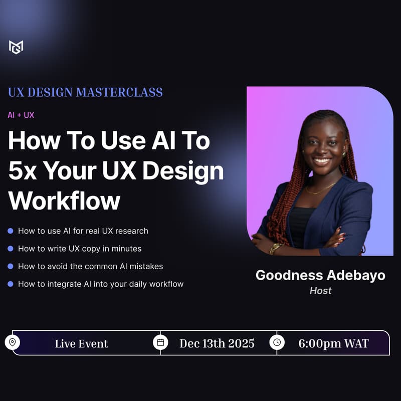 Cover Image for UX Masterclass (How to Use AI to 5x Your UX Design Workflow)