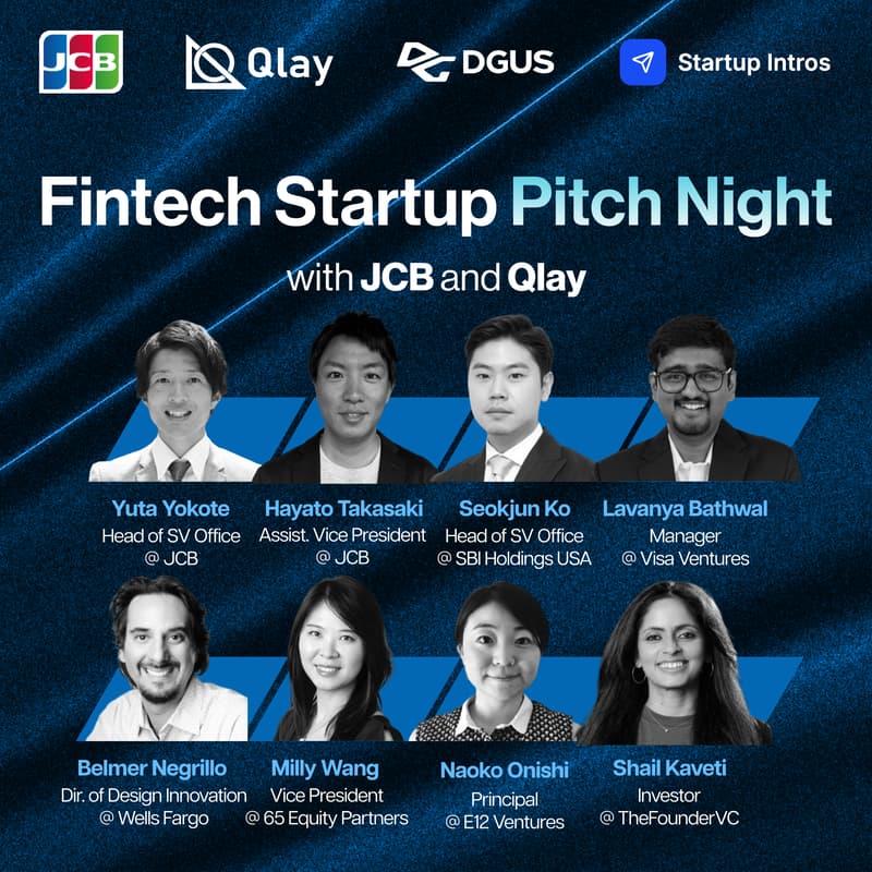 Cover Image for Fintech Startup Pitch Night with JCB, Qlay and Startup Intros