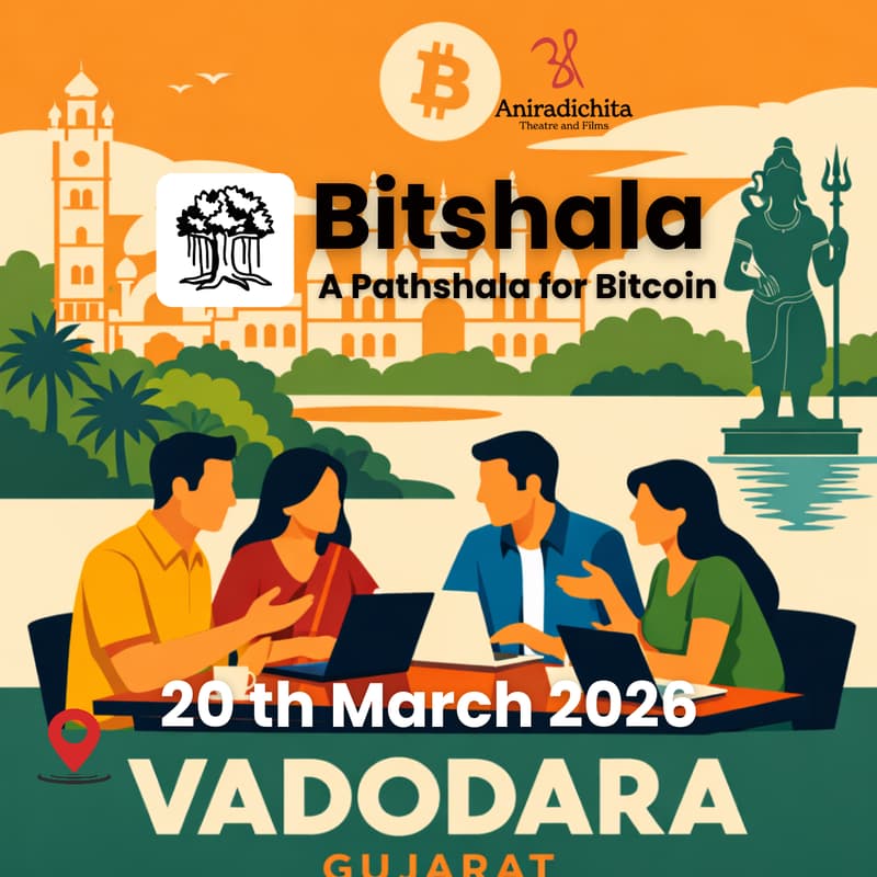 Cover Image for Bitcoin Meetup | Vadodara, Gujarat | Friday, 20th Mar 2026 | 5:00 PM - 7:00 PM