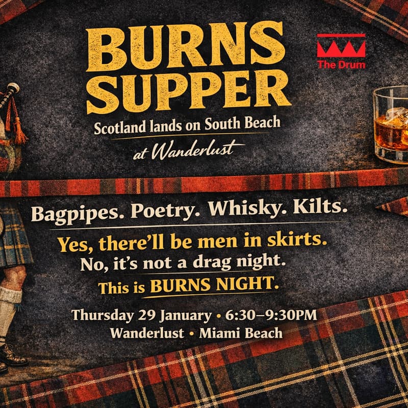 Cover Image for Burns Supper: Scotland 🏴󠁧󠁢󠁳󠁣󠁴󠁿Lands on South Beach