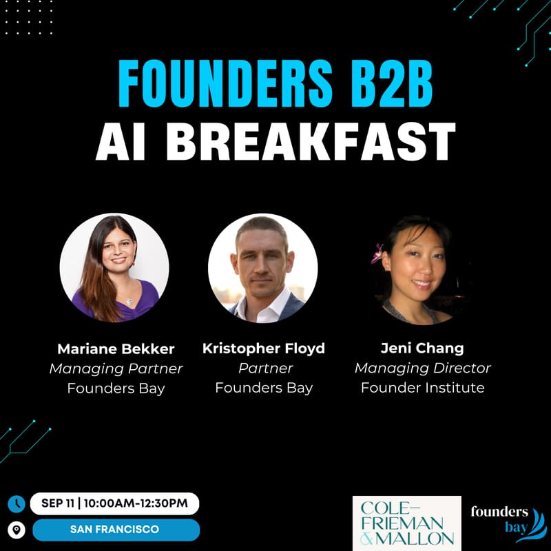 Cover Image for Founders B2B AI Breakfast @ Cole Frieman & Mallon LLP