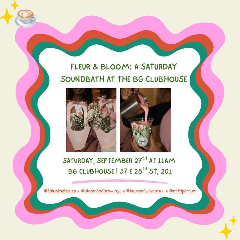 Cover Image for 🌸☕Fleur & Bloom: A Saturday Soundbath at the Clubhouse