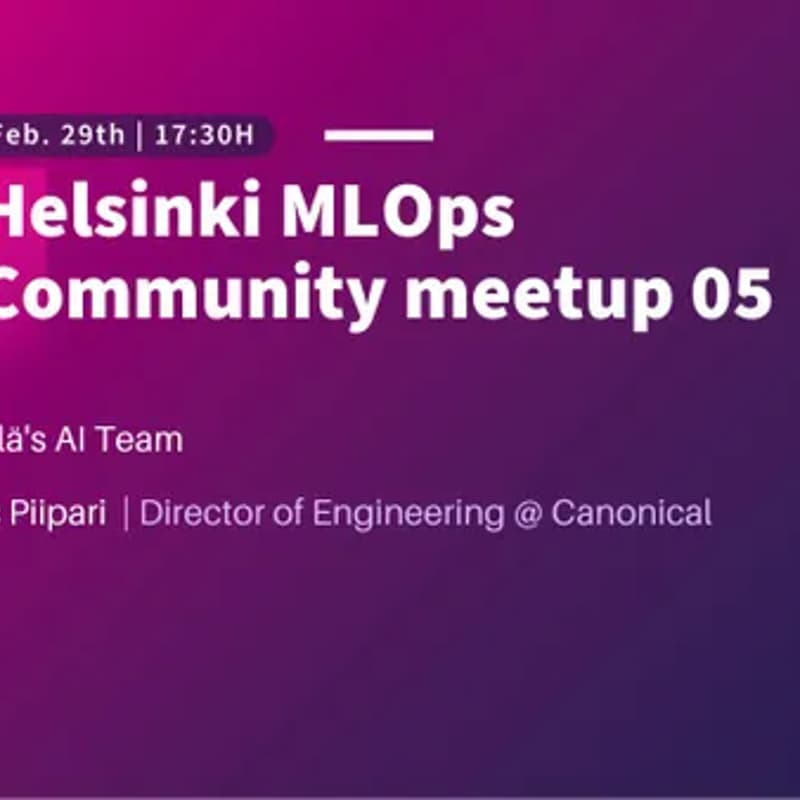 Cover Image for Helsinki MLOps Meetup 05 - sponsored by Wärtsilä