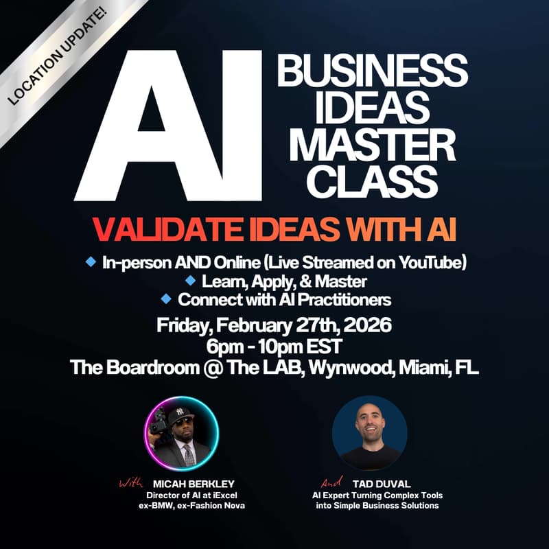 Cover Image for BUSINESS IDEAS AI MASTERCLASS