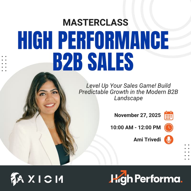 Cover Image for High Performance B2B Sales Masterclass