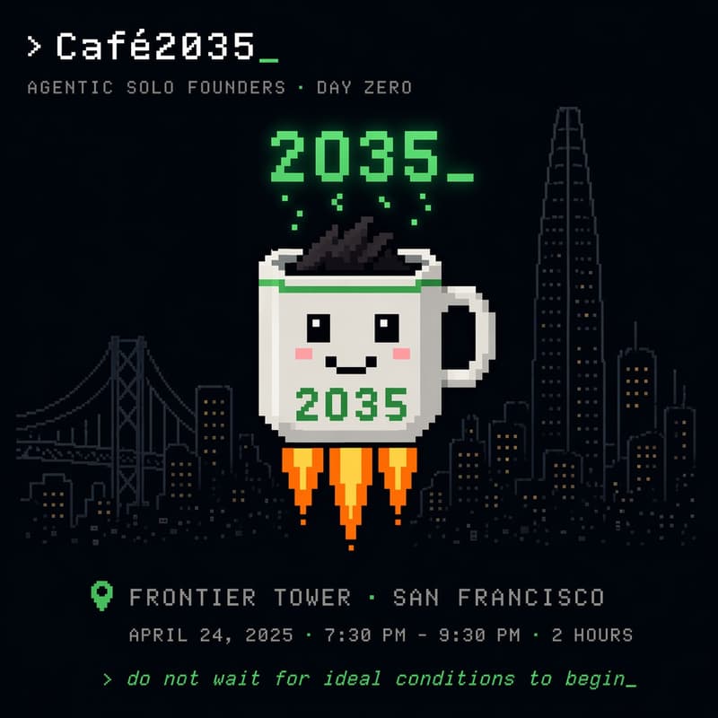 Cover Image for Café2035 · Agentic Solo Founders, Day Zero