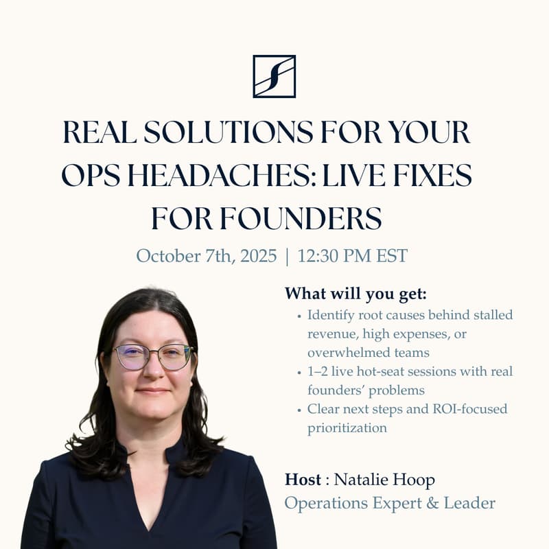 Cover Image for Real solutions for your ops headaches: live fixes for founders
