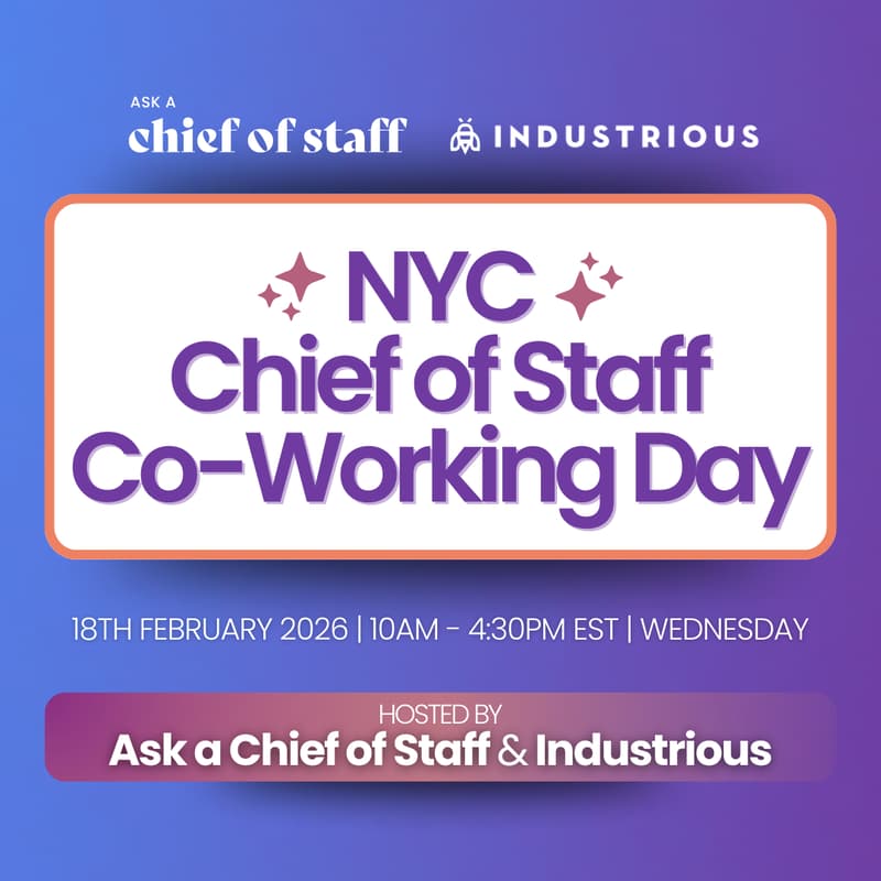 Cover Image for Ask a Chief of Staff: NYC Co-Working Day at Industrious