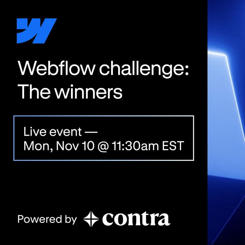 Cover Image for Webflow Community Challenge: Winner's Announcement