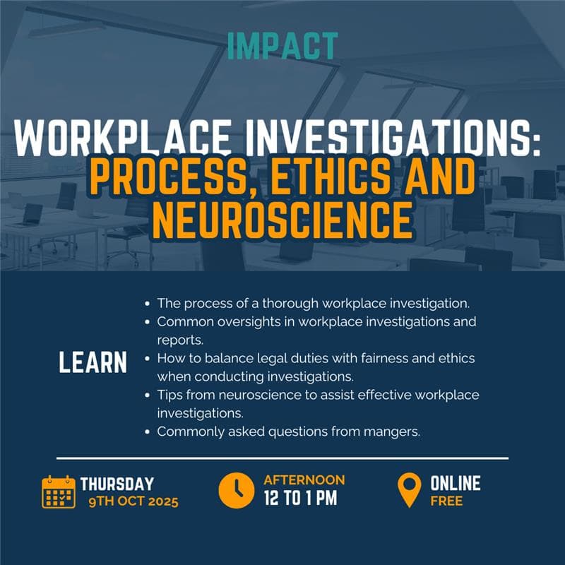 Cover Image for Impact Lawyers - Workplace Investigations: Process, Ethics and Neuroscience