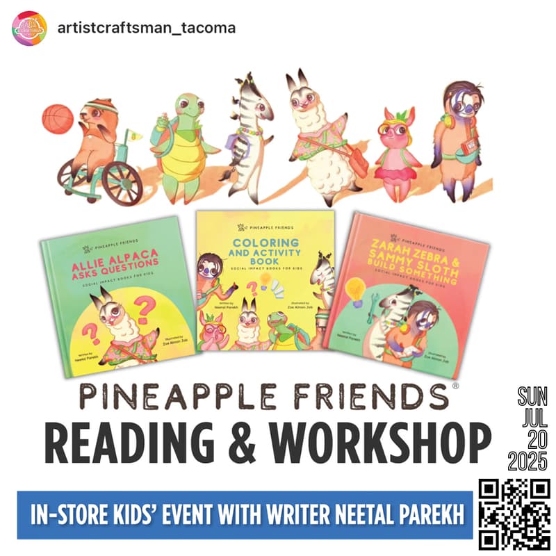 Cover Image for Pineapple Friends Reading & Workshop at Artist Craftsman Supply Tacoma