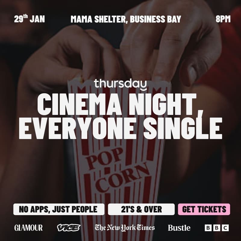 Cover Image for SINGLES CINEMA NIGHT | THURSDAY | MAMA SHELTER | BUSINESS BAY