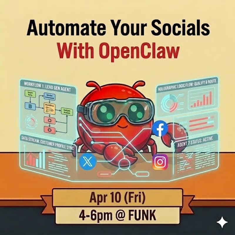 Cover Image for 🥽🧪⚡️Fri AI Lab: 🦞🦞 Automate Your Socials With OpenClaw (Community Knowledge Share)