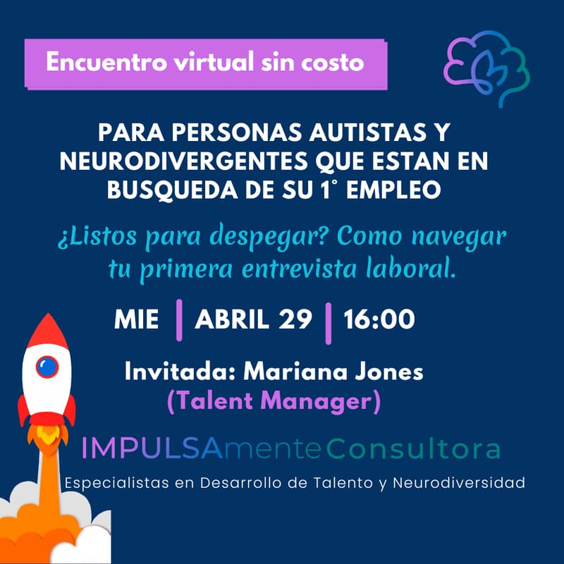 Cover Image for Encuentro para personas autistas y neurodivergentes Como navegar tu primera entrevista laboral