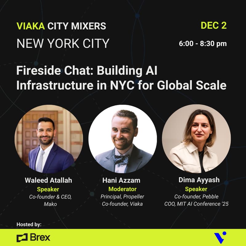 Cover Image for Fireside Chat with Dima Ayyash & Waleed Atallah — Building AI Infrastructure in NYC for Global Scale | Moderated by Hani Azzam