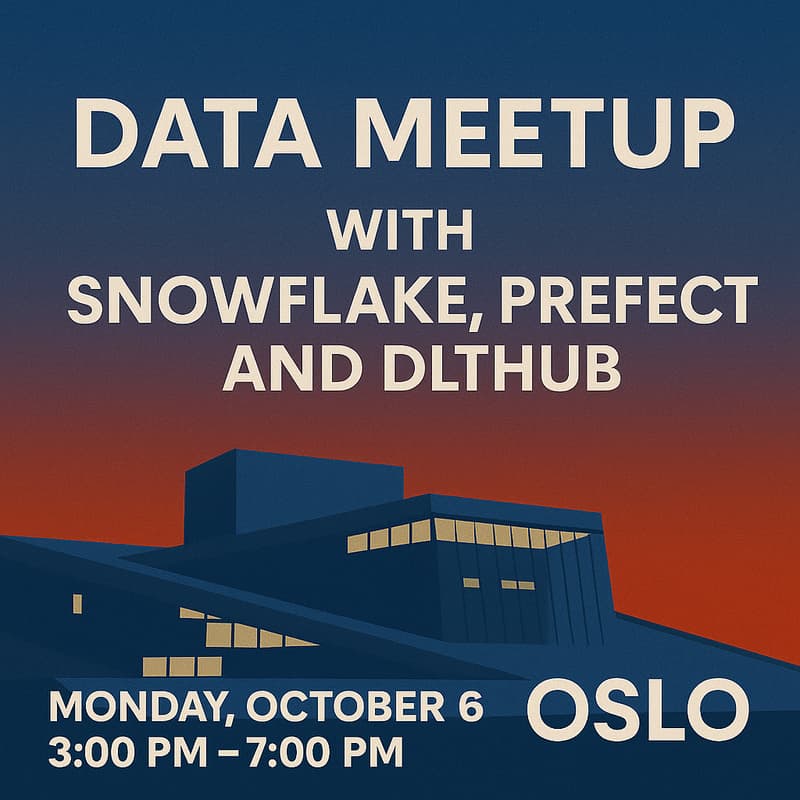 Cover Image for Data Meetup with Snowflake, dltHub & Prefect