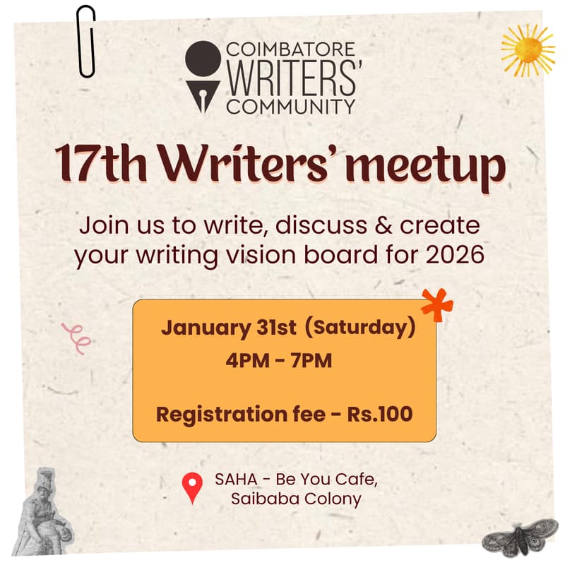 Cover Image for Writers' Meetup -New Year Edition (Coimbatore Writers' Community)