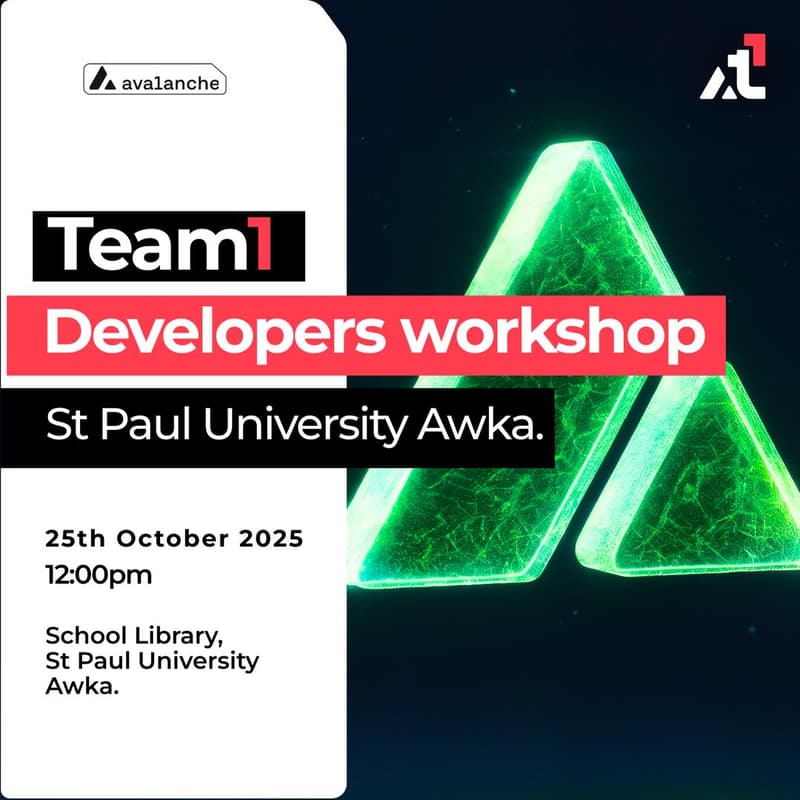 Cover Image for Team1 Developers Workshop, St Paul University Awka.