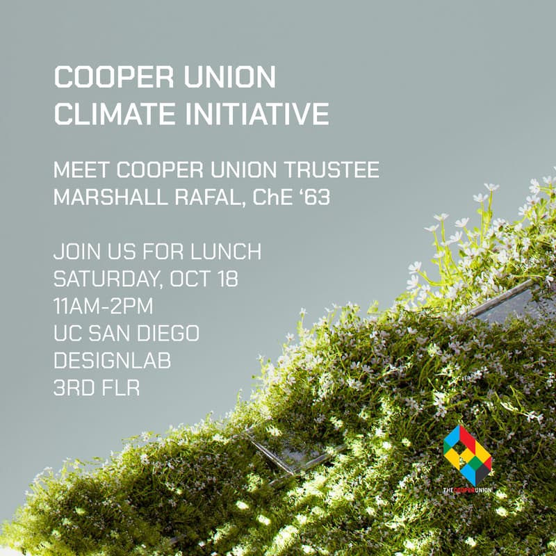 Cover Image for Rescheduled: Cooper Union Climate Initiative & Alumni Lunch