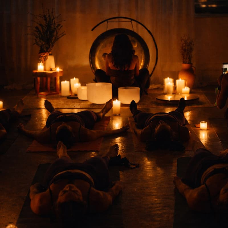 Cover Image for The Pause: Candlelit Yoga and Sound Bath with Live Saxophone (Season Finale)