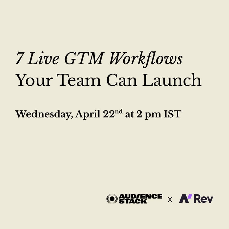 Cover Image for 7 Live GTM Workflows Your Team Can Launch Tomorrow Morning (Masterclass - India)