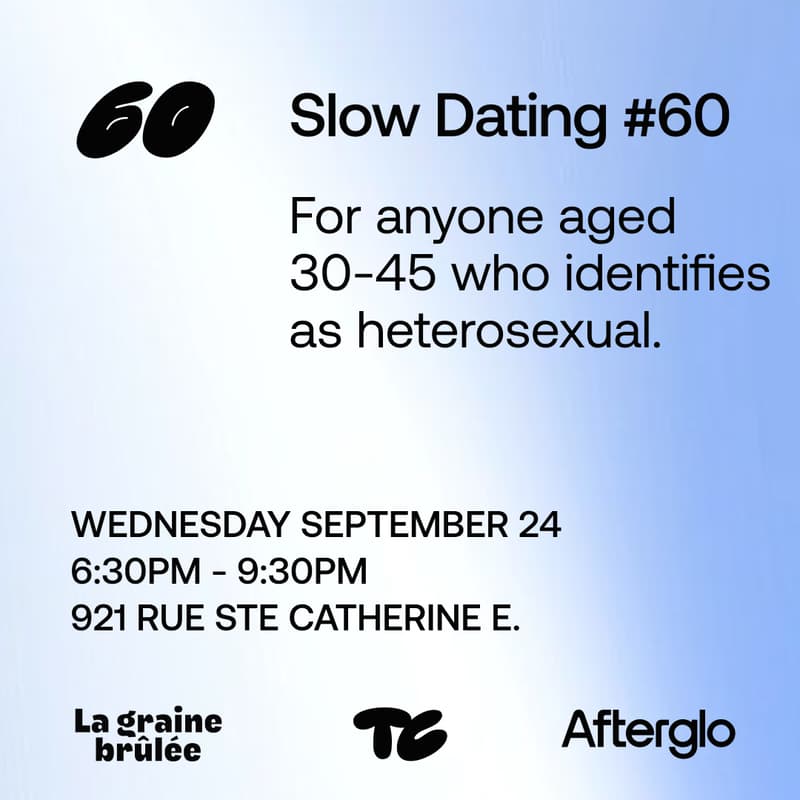 Cover Image for Slow Dating #60 (Hetero 30-45) ❤️