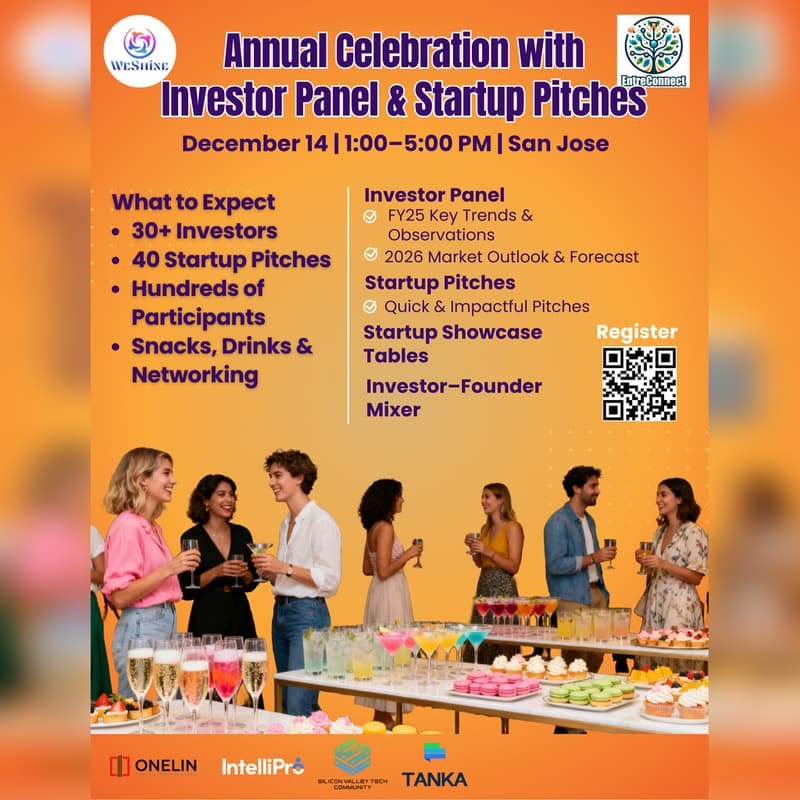 Cover Image for 12/14 Annual Celebration with 30+ Investors and 40 Startup Showcase