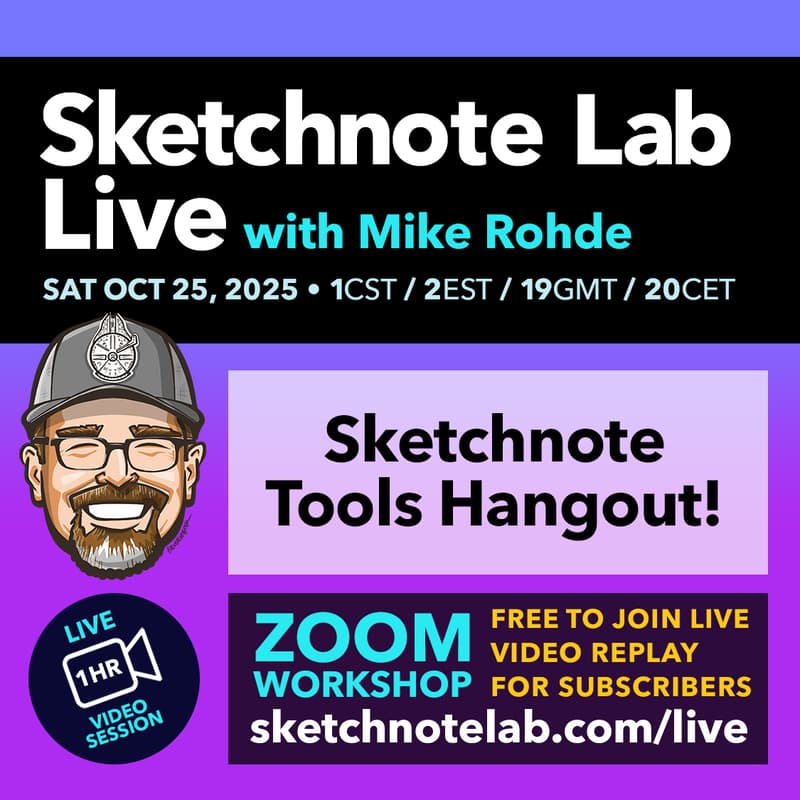 Cover Image for October Sketchnote Lab Live: Sketchnoting Tools Hangout