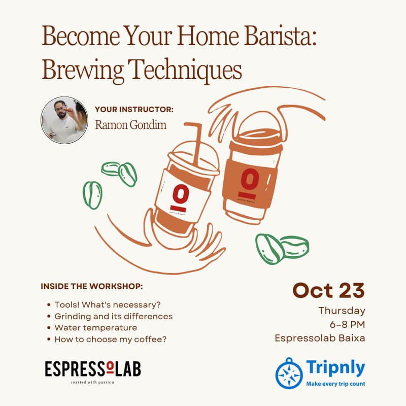 Cover Image for "Become Your Home Barista – Brewing Techniques" by Espressolab Portugal x Tripnly