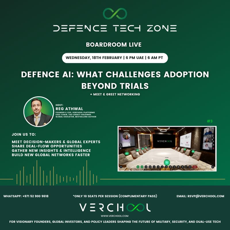 Cover Image for Defence Tech Zone - Boardroom Live # 3 | Defence AI: What Challenges Adoption Beyond Trials