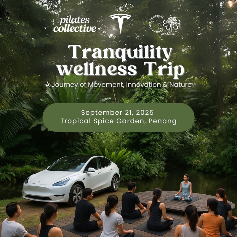 Cover Image for Tranquility Wellness Trip 🌿 (by Pilates Collective, Tropical Spice Garden & Tesla)