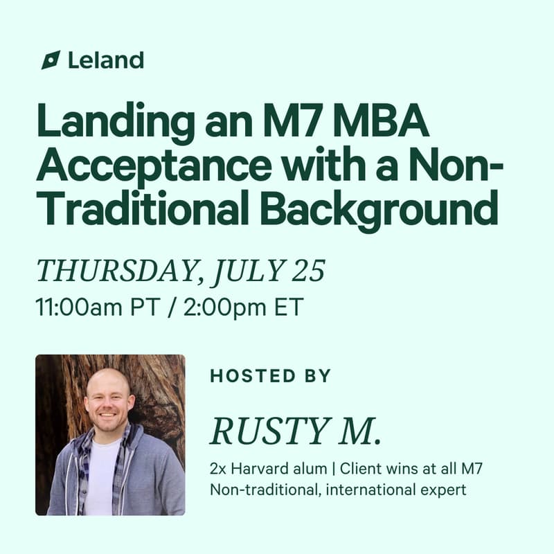 Cover Image for Landing an M7 MBA Acceptance with a Non-Traditional Background