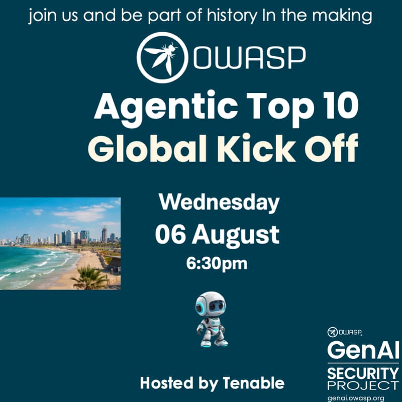 Cover Image for OWASP Agentic Top 10 Kick Off - Tel-Aviv Event
