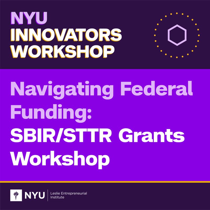 Cover Image for Navigating Federal Funding: SBIR/STTR Workshop with Jim Greenwood