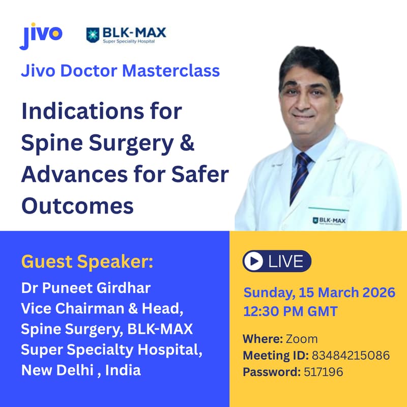 Cover Image for Jivo Masterclass | Indications for Spine Surgery and Advances for Safer Outcomes