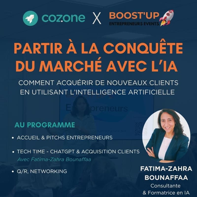 Image de couverture pour 🚀 Boost'Up Meetup: Partir à la conquête du marché avec l’IA