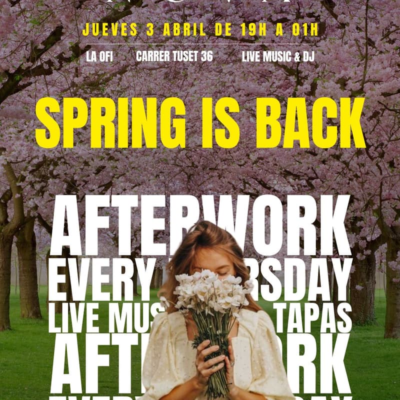 Cover Image for SPRING AWAKENING AFTERWORK 🌸 NOVA 💫 Live music, DJ & Tapas @ Jaleo - Carrer Tuset 5-11