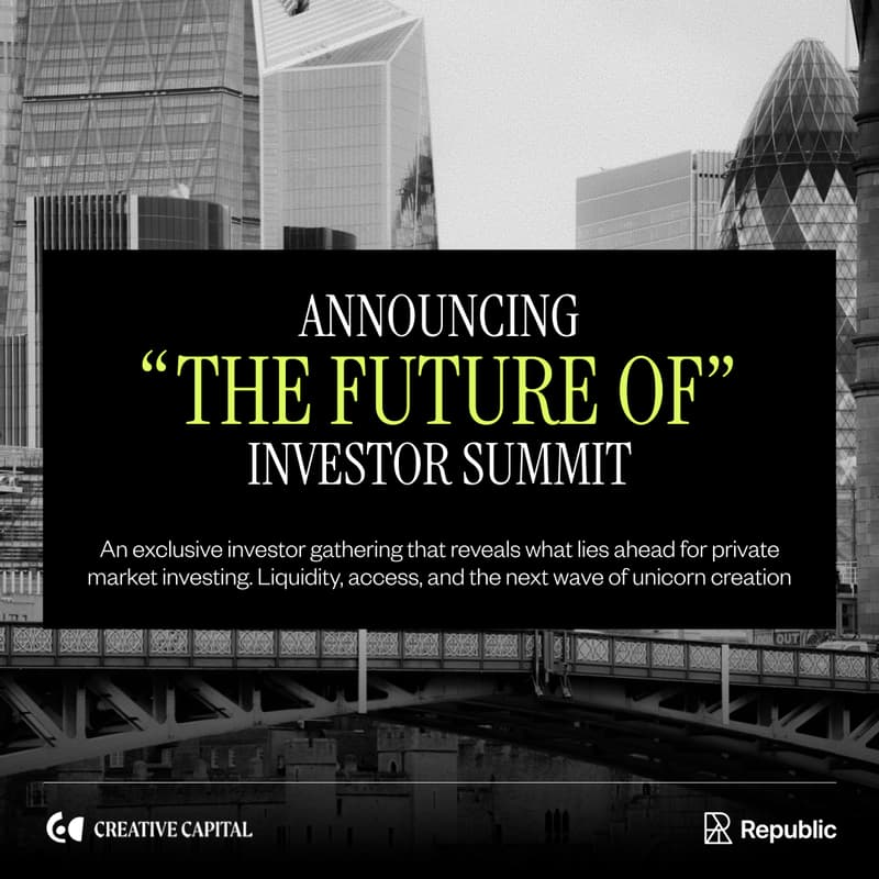 Cover Image for ‘The Future Of’ investor summit hosted by Republic & Creative Capital
