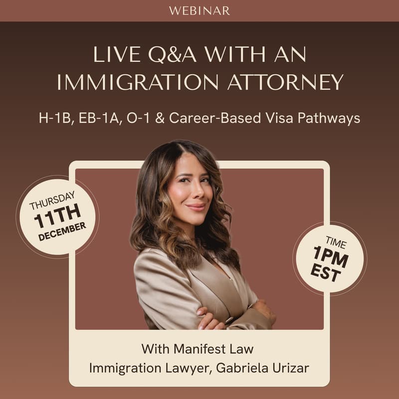 Cover Image for Live Q&A with an Immigration Attorney: H-1B, EB-1A, O-1 & Career-Based Visa Pathways