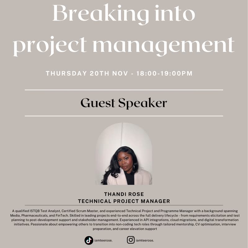 Cover Image for Breaking into Project Management Career Insight Session