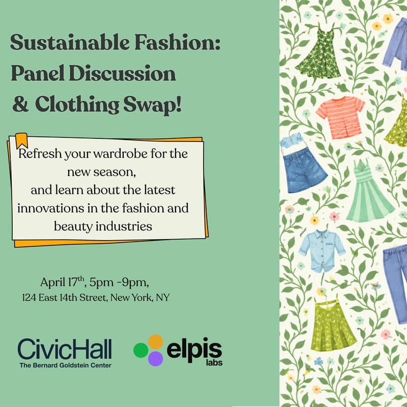 Cover Image for Sustainable Fashion:Panel Discussion  &  Clothing Swap!
