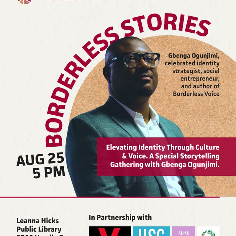 Cover Image for ACCESS Presents: “Borderless Stories: Elevating Identity Through Culture & Voice”A Special Storytelling Gathering with Gbenga Ogunjimi