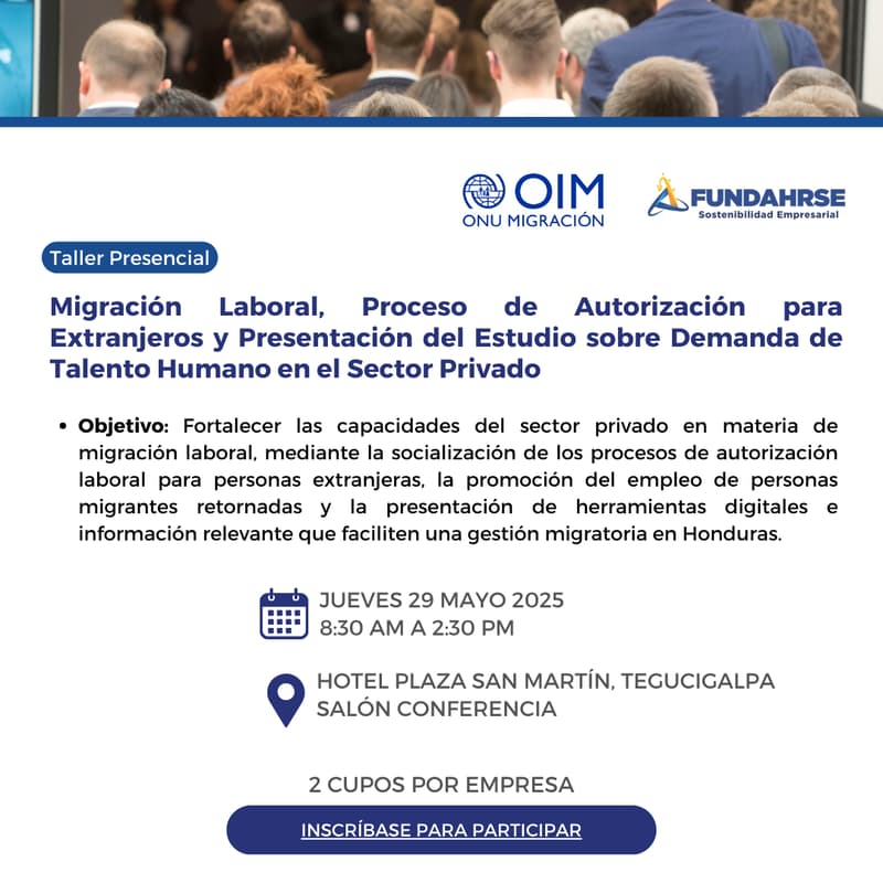 Cover Image for Migración Laboral, Proceso de Autorización para Extranjeros y Presentación del Estudio sobre Demanda de Talento Humano en el Sector Privado