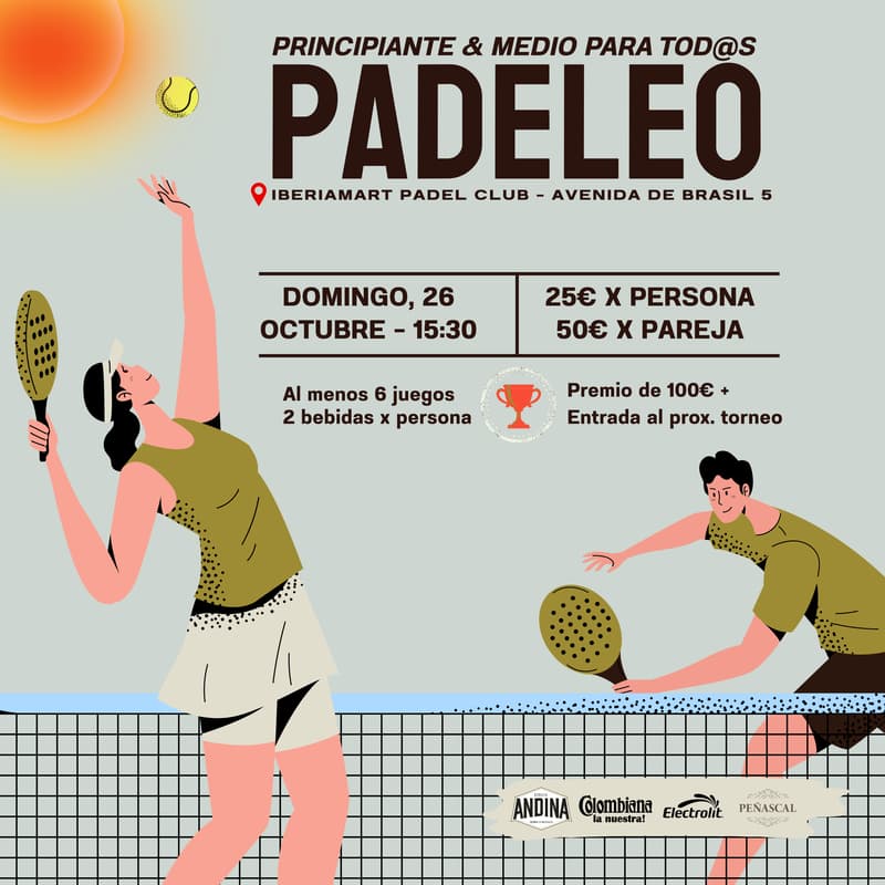 Cover Image for Padeleo - Torneo amistoso entre amigos, cervezas & tardeo
